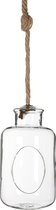 Glazen fles aan touw - Ø12 h.21cm