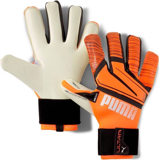 vooroordeel verkouden worden Wizard Puma Ultra Grip 1 Hybrid Pro Orange/Black/White Keepershandschoenen - Maat  10 | bol.com