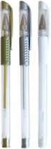 Gel pen 3 stuks 1 x goud 1x zilver 1 x wit - kerst -