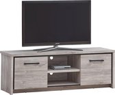 Belfurn - Elias Tv-meubel in grijze eik met zwarte sierstrip