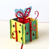3D Verjaardag wenskaart vlinder cadeau