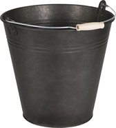 Zinken emmer met handvat - vintage black