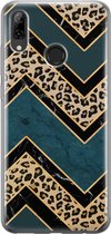 Huawei P Smart 2019 hoesje - Luipaard zigzag - Soft Case Telefoonhoesje - Luipaardprint - Multi