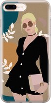 iPhone 8 Plus/7 Plus hoesje siliconen - Abstract girl - Soft Case Telefoonhoesje - Print / Illustratie - Transparant, Multi