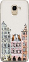 Samsung Galaxy J6 2018 hoesje siliconen - Grachtenpandjes - Soft Case Telefoonhoesje - Amsterdam - Multi