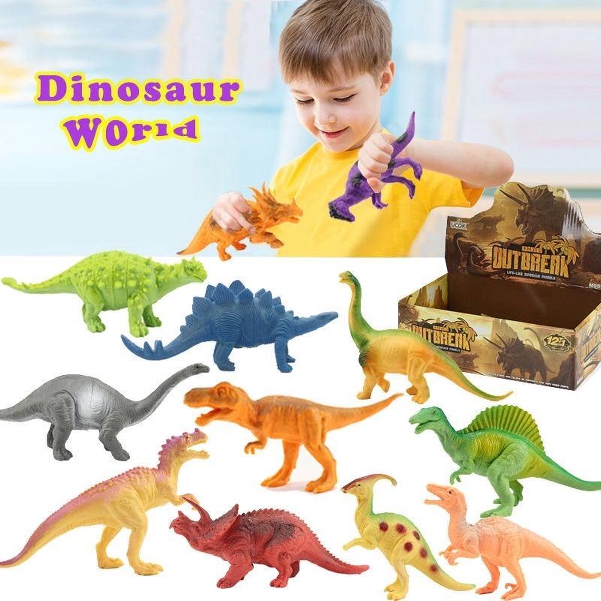 | Leuke Dinosaurus Speelgoed Set 12 Delig! Dinosaurus set 5 delig Dino World speelgoed online kopen