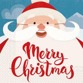 Merry Christmas Servetten Kerstman 33cm 20st
