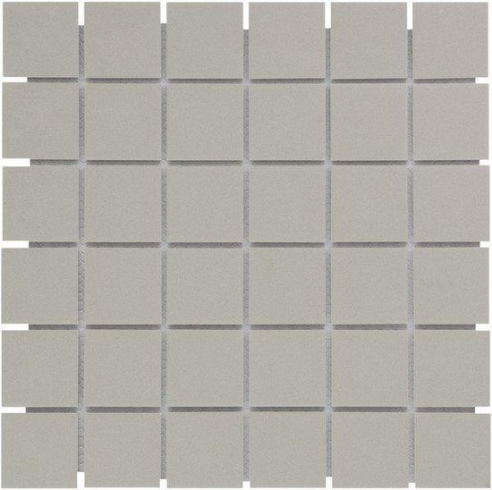 The Mosaic Factory London mozaïektegel 4.8x4.8x0.6cm voor vloer voor binnen en buiten vierkant Keramiek Grijs