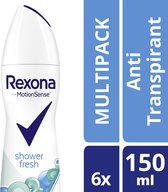 Rexona Woman Shower Fresh Anti-transpirant Deodorant Spray - 6 x 150 ml - Voordeelverpakking