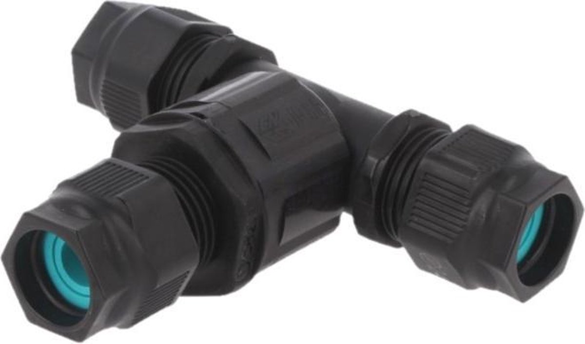 Waterdichte kabelverbinder - T splitter - Premium - schroefdraad bevestiging - IP69 connector