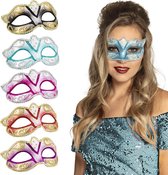 Boland - Oogmasker Venice felina assorti - Volwassenen - Showgirl - Glamour - Carnaval accessoire - Venetiaans masker