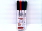 Marqueur pour tableau blanc Edding 603 fin (1mm) - 4 pièces (noir, rouge, bleu et vert)