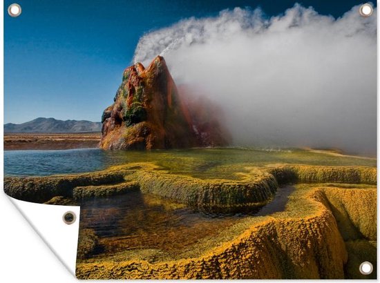 Fly Geyser pulvérise de la vapeur dans l'air dans le jardin affiche toile en vrac 80x60 cm - toile de jardin / toile d'extérieur / Peintures pour l'extérieur (décoration de jardin)