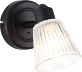 BRILLIANT Leeds wandspot zwart / transparant binnenverlichting, wandspots | 1x QT14, G9, 28W, geschikt voor steeklampen (niet inbegrepen) | A ++ | IP-beschermingsklasse: 44 - spatw