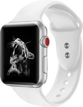 Shop4 - Bandje voor Apple Watch SE 44mm - Large Siliconen Wit