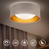 B.K.Licht - LED Plafondlamp - decoratiev - sterrenhemel effect - kinderkamer plafonniére - taupe gouden - rond - Ø32cm - 4.000K - 1.200Lm - 12W
