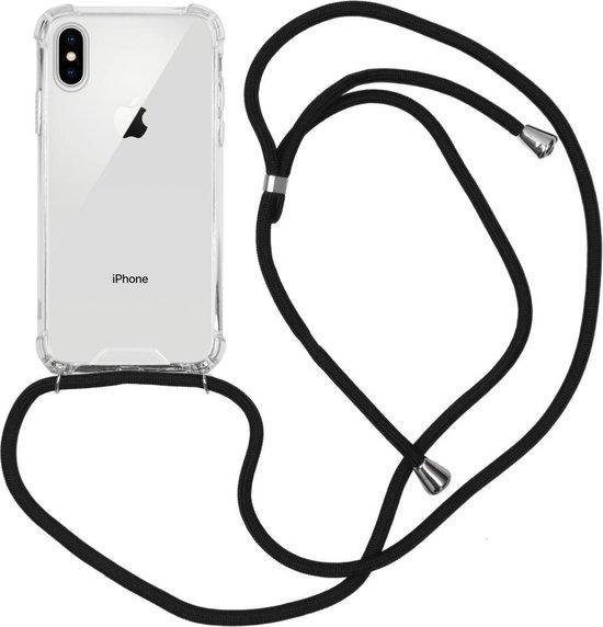 Telefoonhoesje met koord iPhone XR - Zwart - Inclusief Microfiber Doekje  -... | bol.com