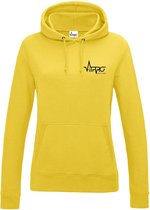 FitProWear  Hoodie Dames - Geel  - Maat XS - Dames  - Trui - Slim Fit - Slim Fit Trui - Getailleerde trui - Trui getailleerd - Sporttrui - Sweater - Hoodie - Katoen / Polyester - Trui Capuchon - Sportkleding -