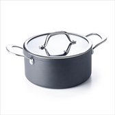 Brabantia BALANCE Kookpan / Casserole - Ø 18 cm- Glazen deksel- Trendy -Hoge kwaliteit Aluminium - 3 dubbele Anti-aanbaklaag- Oven en Inductie geschikt - Zwart