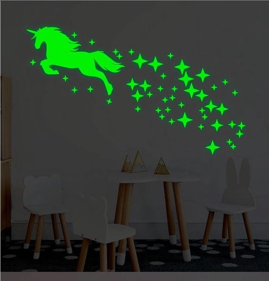 gid sticker unicorn met sterren