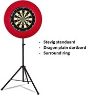 Darts Set - Portable dartbord standaard pakket - inclusief best geteste - dartbord en - dartbord surround ring - rood