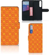 Wallet Book Case Sony Xperia 1 II Telefoonhoesje Batik Orange