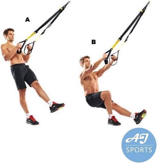 AJ-Sports Suspension trainer Pro - Resistance training - Calisthenics - Training straps - Complete training set - Inclusief draagtas - Fitness - Calisthenics - Crossfit