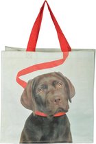 Boodschappentas bruine hond aan riem  | Esschert design