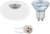 LED Spot Set - OSRAM Parathom PAR16 930 36D - Pragmi Pollon Pro - GU10 Fitting - Dimbaar - Inbouw Rond - Mat Wit - 3.7W - Warm Wit 3000K - Verdiept - Ø82mm - BES LED