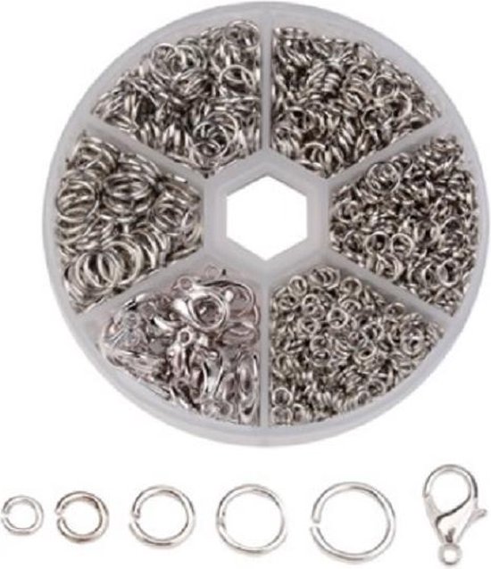 Set - Karabijnsluitingen met Buigringen (10 - 20 x 6 - 11 mm) Goud (120