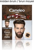 Cameleo men - snor en baardverf - Midden Bruin - 2x15ml