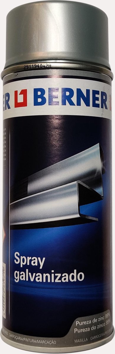 Berner Gegalvanizeerde Lak Zink Spray - Voor bescherming en reparatie van metalen oppervlakken - Uitstekende hechting - Corrosiebestendig - Hittebestendig