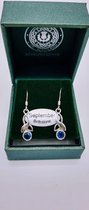 Geboortesteen september  - celtic leaf oorhangers zilver
