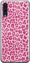 Samsung Galaxy A70 hoesje siliconen - Luipaard roze - Soft Case Telefoonhoesje - Luipaardprint - Roze