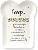 Bamboe bordje - Boterham - "Recept Vriendschapsbrood" - In cadeauverpakking met gekleurd lint