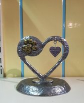 Urn hart sculptuur poot goud+plaatje