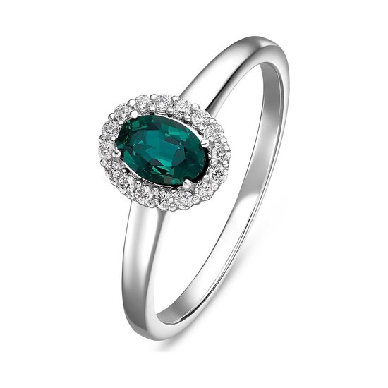 CHRIST Gold Dames Dames ring kleur steen 14 karaat wit goud 1 Smaragd 54  Groen 32010386 | bol.com