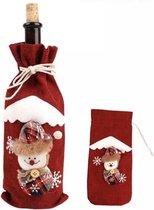 Wijnfles- Verpakking- Flesverpakking- Kerst- Kado- Rood
