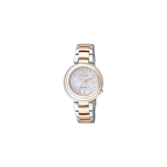 Citizen L-Round collection Horloge - Citizen dames horloge - Bicolor Rosé - diameter 30 mm - roestvrij staal