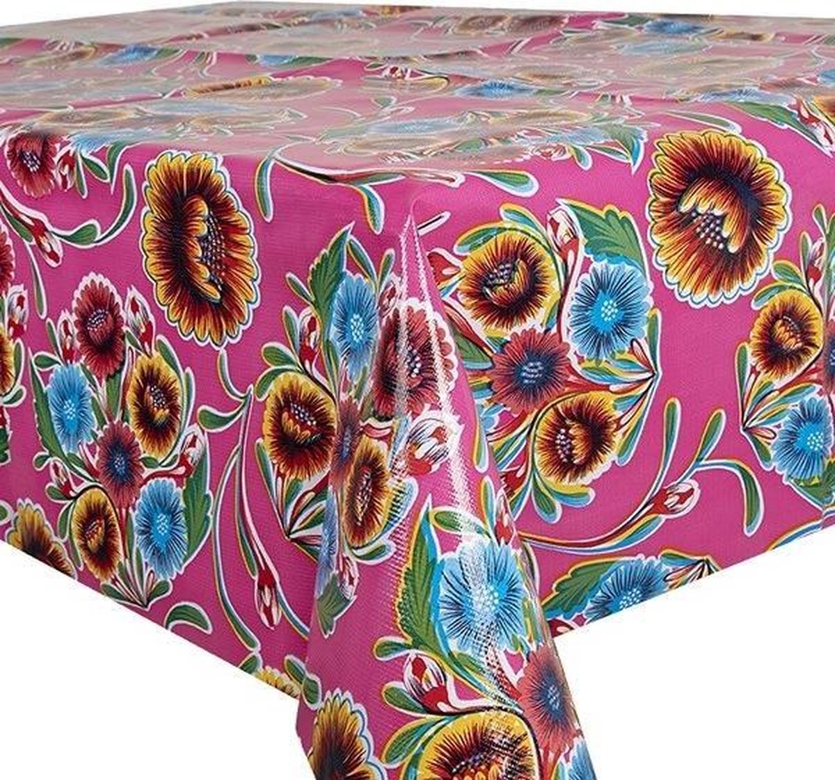 Atelier Du Baj Floral Hot Pink Mexicaans Tafelzeil - 250 x 120 cm
