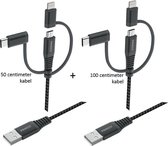 Pro User 2-delige set USB-kabel: USB 3-1 in kabel, 50/100cm