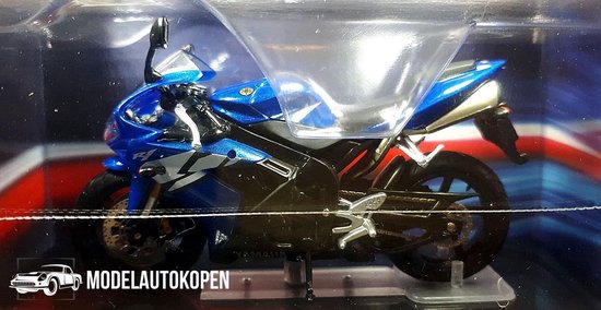 Foto: Yamaha yzf r1 blauw 12 cm 1 24 atlas modelmotor schaalmodel model motor miniatuurmotor miniatuur motor