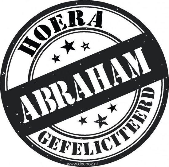 Vast en zeker Sprong Mathis Sticker Abraham - Raamsticker Abraham - Sticker 50 jaar | bol.com