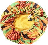 Verstelbare Satijnen Slaapmuts / Hair Bonnet / Haar bonnet / Afro nachtmuts met satijn en Afrikaanse kente print