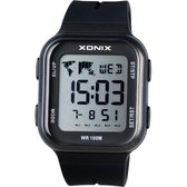 Xonix DAP-006 - Horloge - Digitaal - Unisex - Rechthoek - Siliconen band - ABS - Cijfers - Achtergrondverlichting - Alarm - Start-Stop - Chronograaf - Tweede tijdzone - Waterdicht