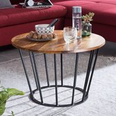 Pippa Design salontafel bijzettafel hout metaal - bruin zwart