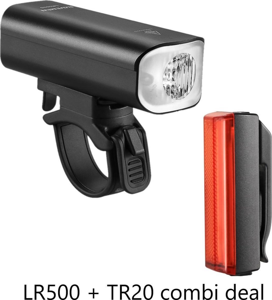Ravemen fietsverlichtingsset LS-CT02 voordeelpack LR500S fiets koplamp + TR20 fiets achterlicht | Fietsverlichting Set | combi | USB Oplaadbaar - Voorlicht en Achterlicht Fietslamp - Waterdicht Fietslicht