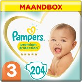 Pampers Premium Protection Luiers - Maat 3 (6-10 kg) - 204 stuks - Maandbox