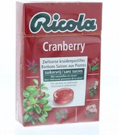 Ricola Cranberry suikervrij  kruidenpastilles