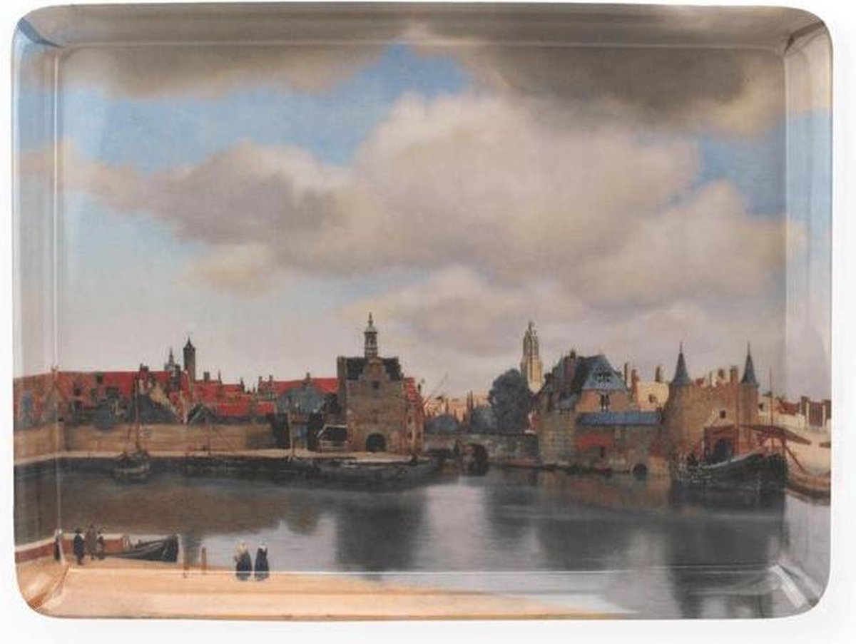 Dienblaadje, MIDI, 27x20 cm, Vermeer, Gezicht op Delft